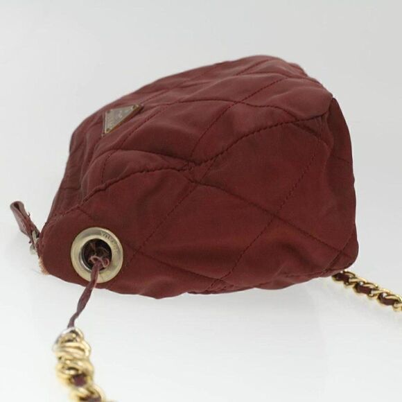 PRADA Chain Shoulder Bag Nylon Red - Picture 4 of 15